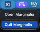 The tray icon and its menu