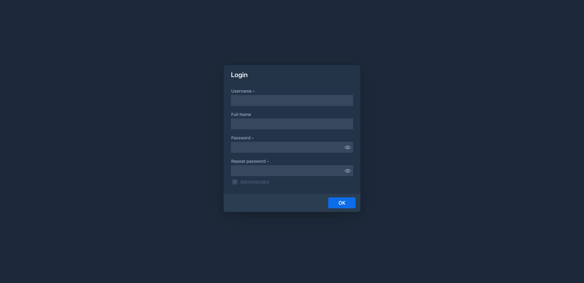 Creating the administrator account