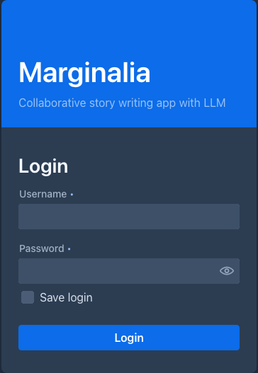 The login screen