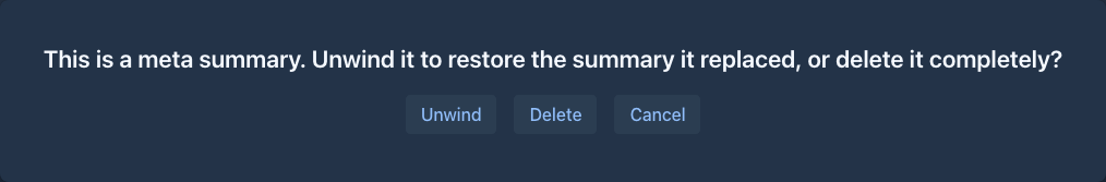 Deleting a meta summary