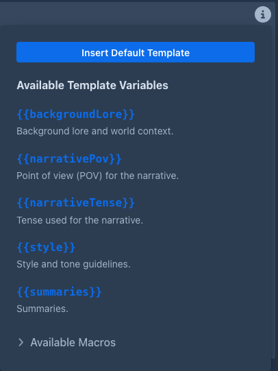 The hints popover of a template field