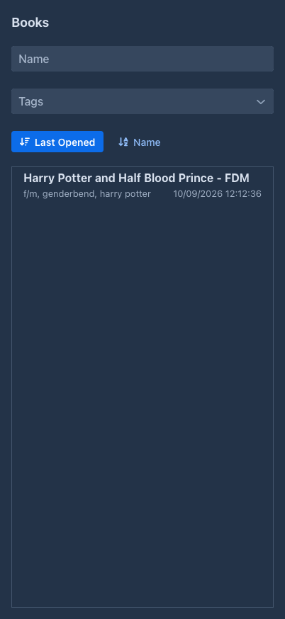 The viewer's book list